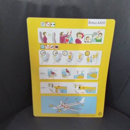 Airbus A320 Monarch safety card