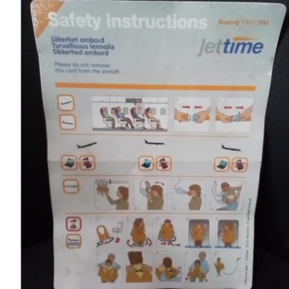 Boeing 737-700 Jet Time safety card