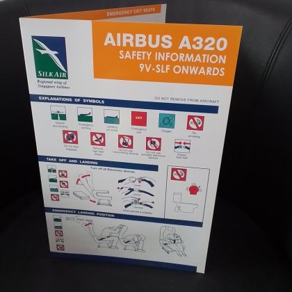 Airbus A320 Silk Air safety card